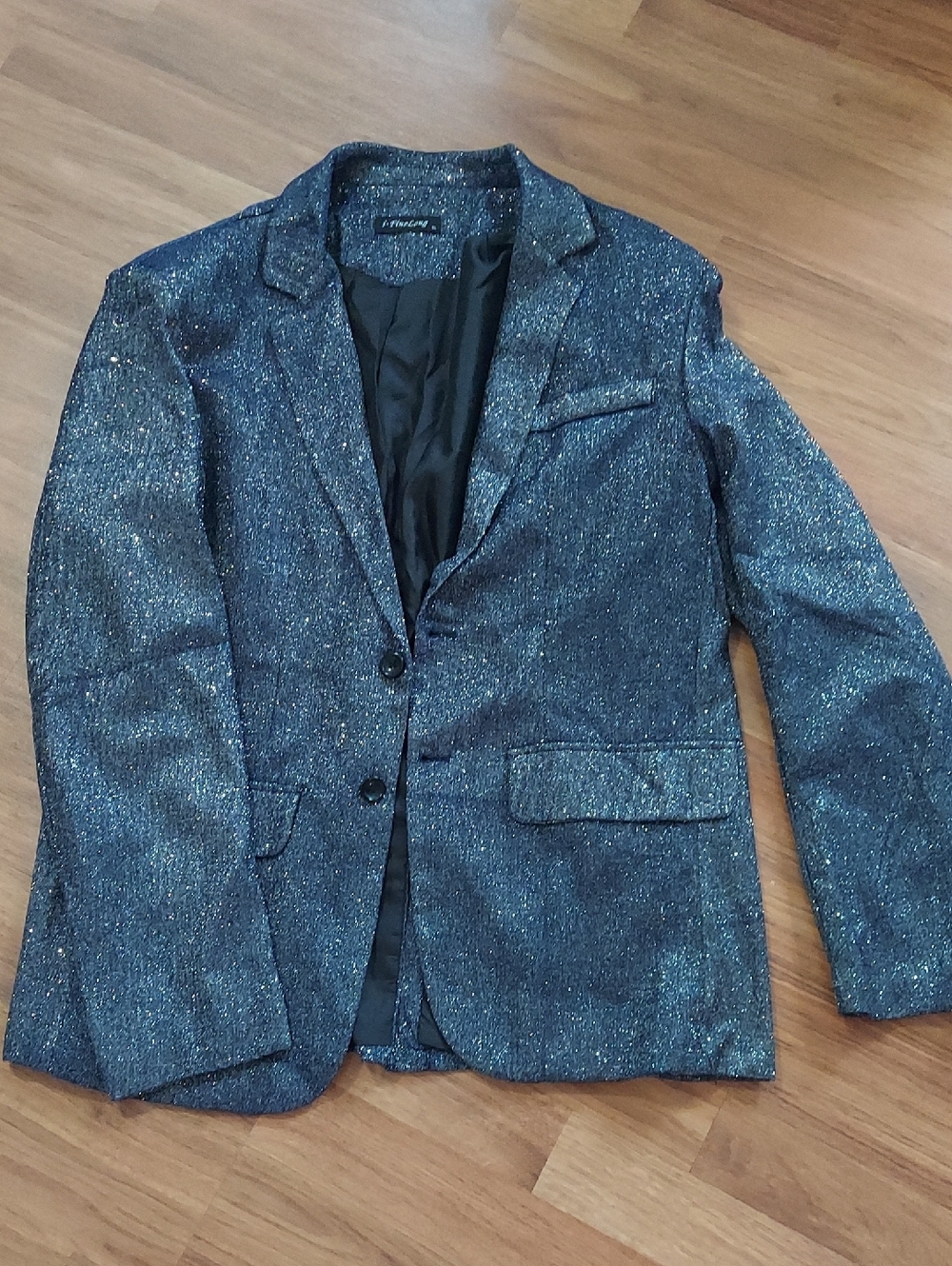 Glitter Navy Two-Button Sport Coat Blazer